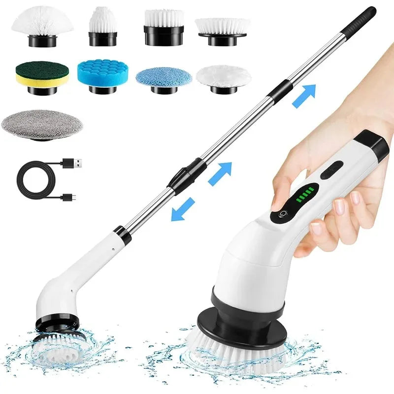 Powerful Cordless Spin Scrubber Electric Cleaning Brush for Bathroom Shower Sink Tile Grout Kitchen